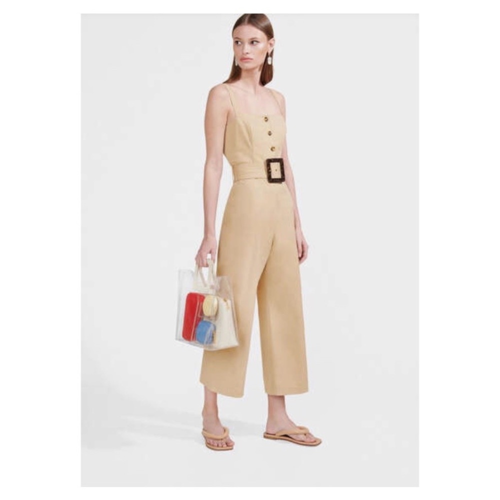 Staud Jumpsuit Cotton Khaki Size 8